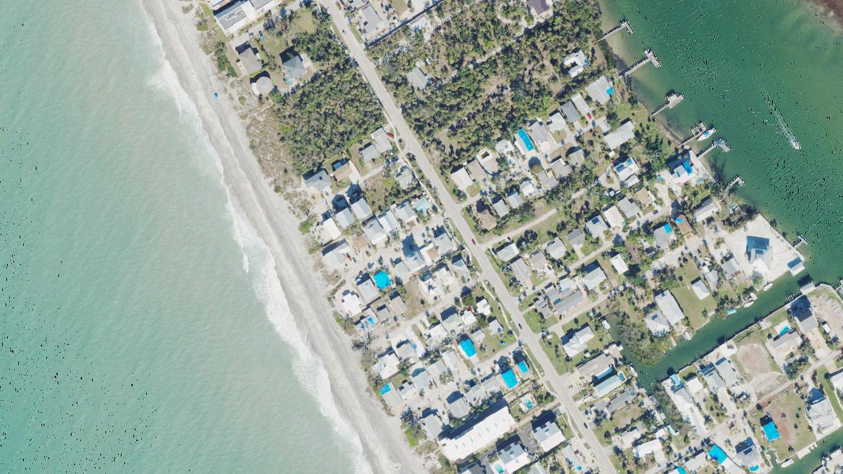 Aerial view of Englewood Beach in Englewood, Florida, shoreline and surroundings, USDA NAIP imagery from May 2023