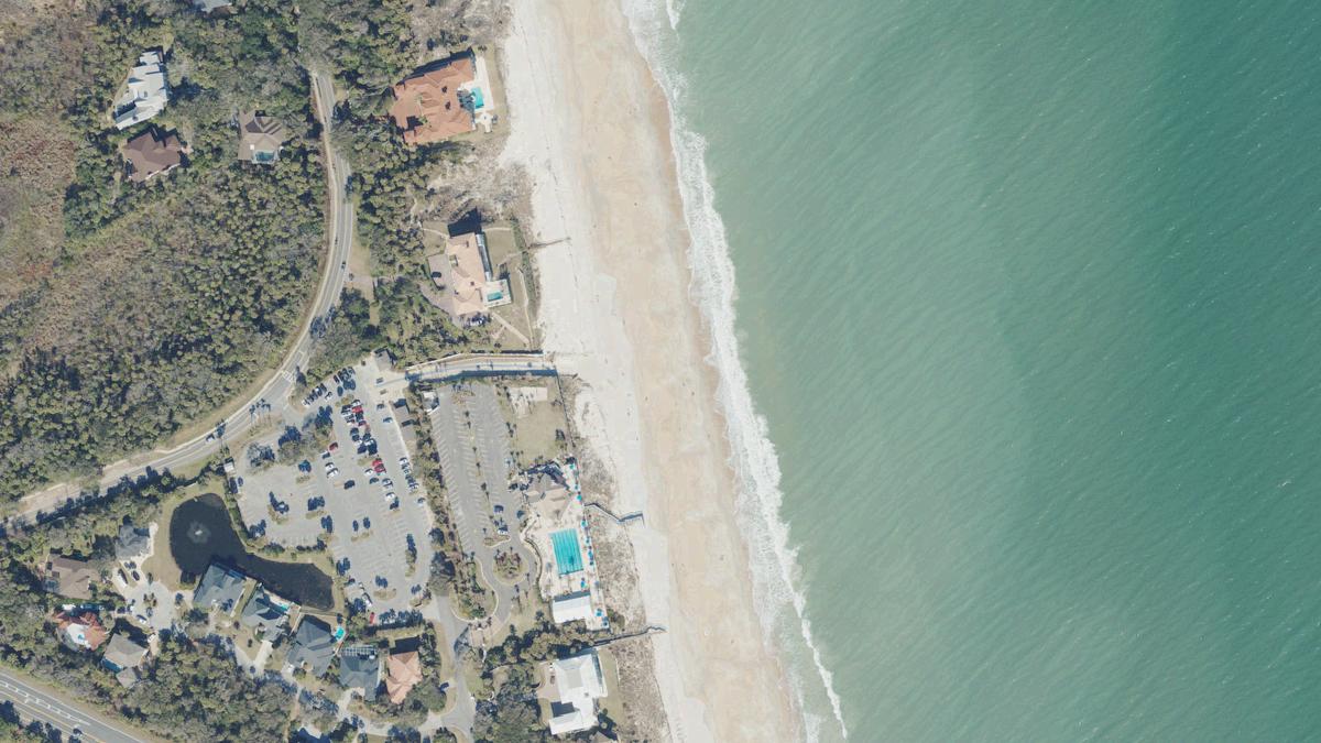 Aerial view of Mickler's Landing in Jacksonville, Florida, shoreline and surroundings, USDA NAIP imagery from May 2023