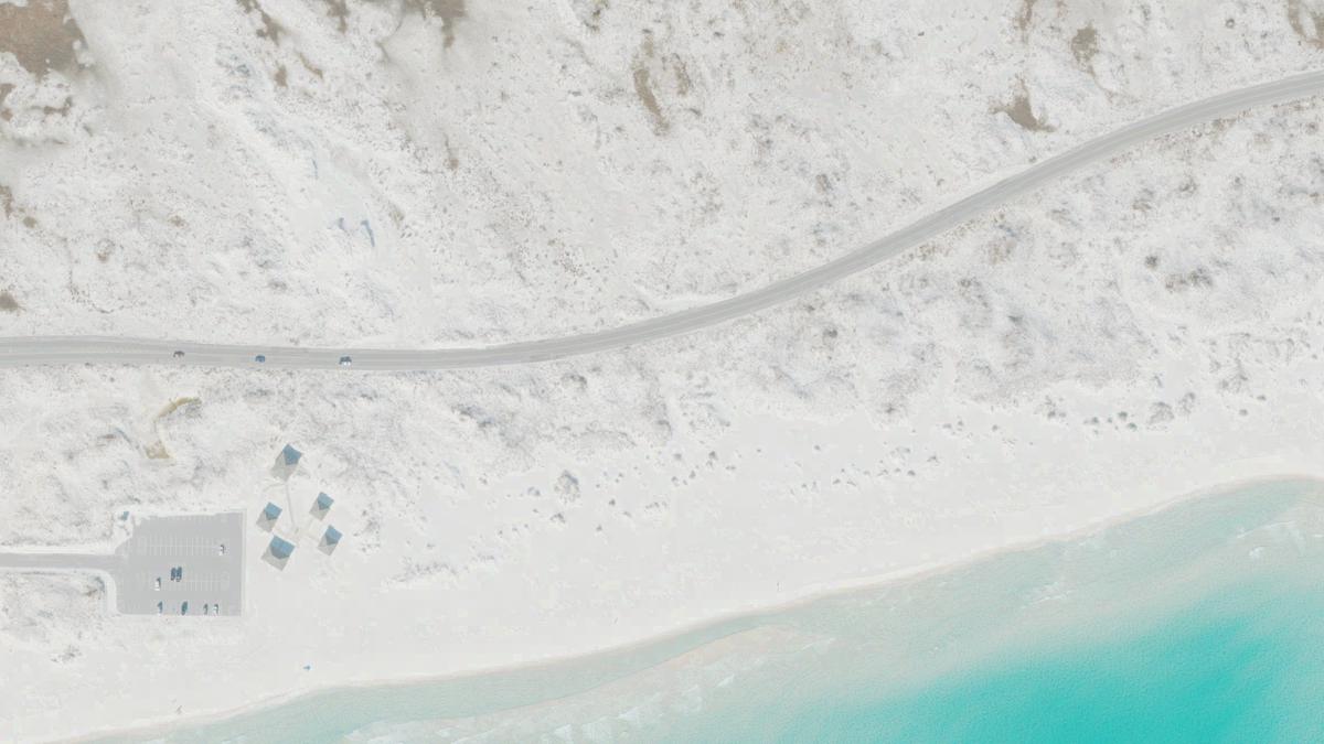 Aerial view of Opal Beach in Navarre, Florida, shoreline and surroundings, USDA NAIP imagery from May 2023