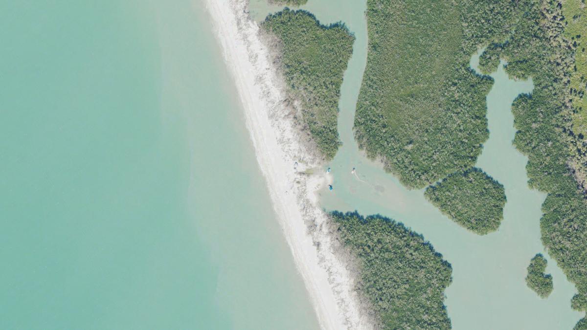 Aerial view of Rebecca's Cove Landing in Naples, Florida, shoreline and surroundings, USDA NAIP imagery from May 2023
