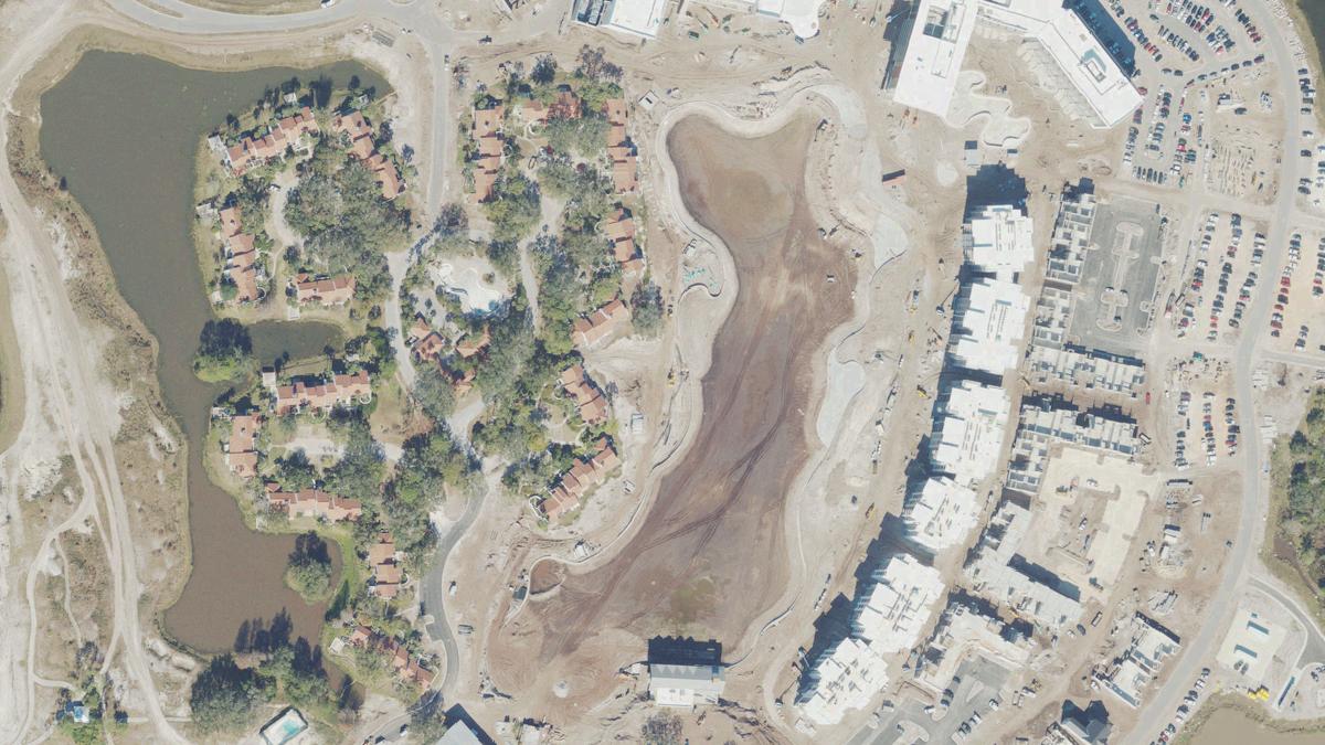 Aerial view of West Beach in Florida, shoreline and surroundings, USDA NAIP imagery from May 2023